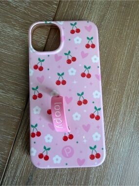 Popular Pink loopy Cherry Phone Case x Krista collab. iPhone 14 Plus.